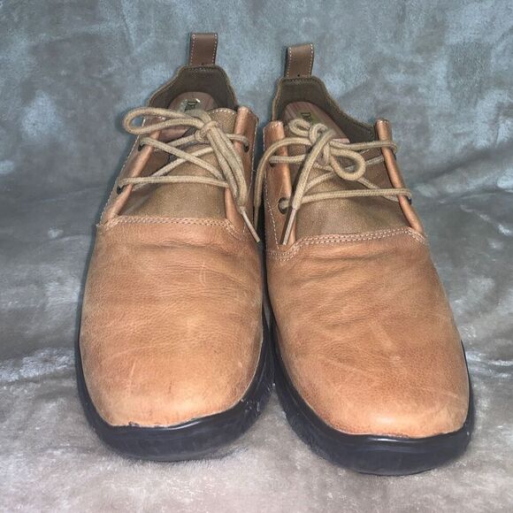 Skechers Mens Size 11.5 Relaxed Fit Gel Infused Memory Foam Leather Shoes Brown - Picture 2 of 8